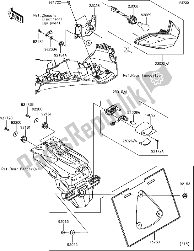 Alle onderdelen voor de G-7 Taillight(s) van de Kawasaki EX 300 Ninja SE 2017