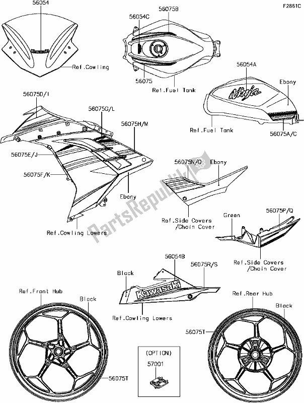 All parts for the H-4 Decals(green)(agfa/ahfa) of the Kawasaki EX 300 Ninja SE 2017