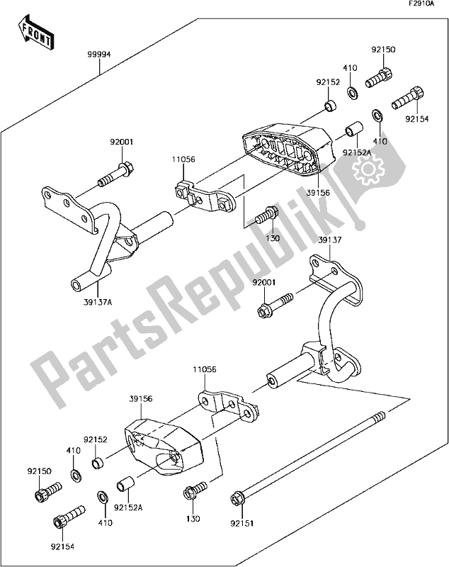 All parts for the H-9 Accessory(engine Guard) of the Kawasaki EX 300 Ninja SE 2017