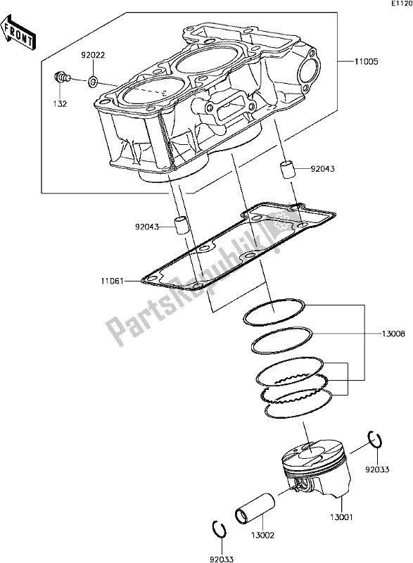 All parts for the B-5 Cylinder/piston(s) of the Kawasaki EX 300 Ninja SE ABS 2017