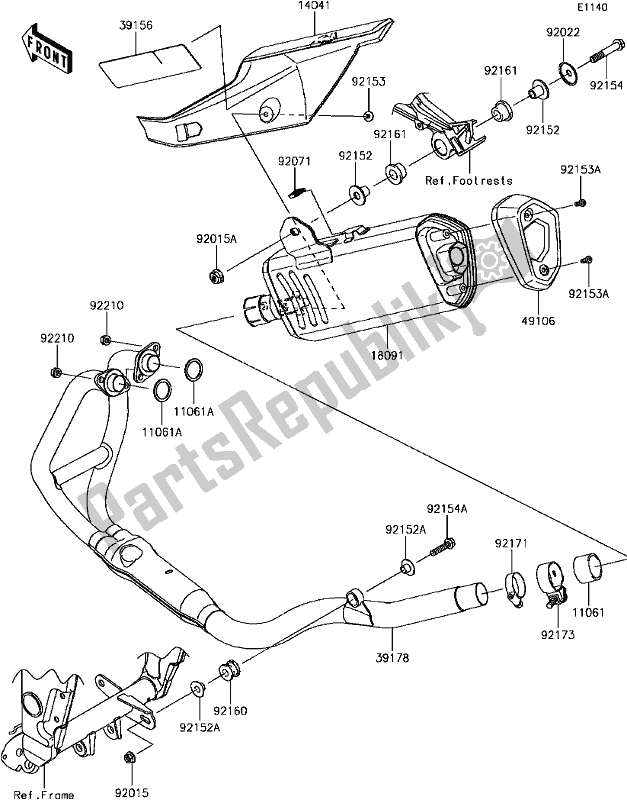 All parts for the B-7 Muffler(s) of the Kawasaki EX 300 Ninja SE ABS 2017