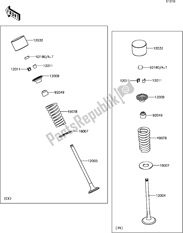 All parts for the B-8 Valve(s) of the Kawasaki EX 300 Ninja SE ABS 2017