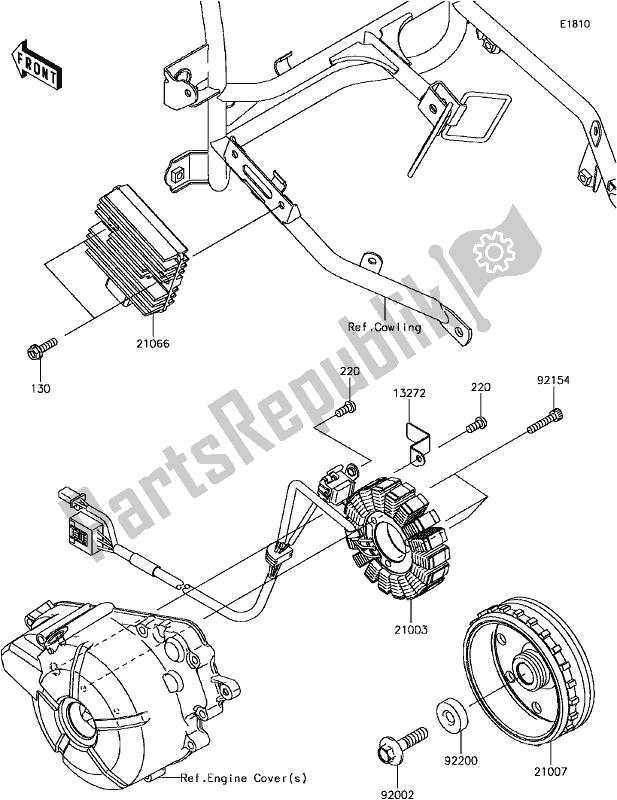 All parts for the C-10generator of the Kawasaki EX 300 Ninja SE ABS 2017