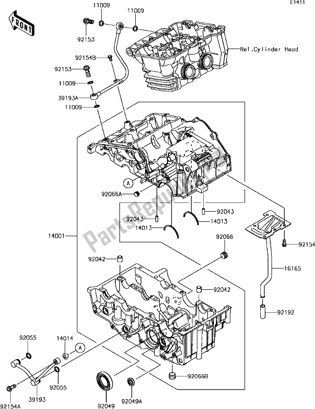 All parts for the C-3 Crankcase of the Kawasaki EX 300 Ninja SE ABS 2017