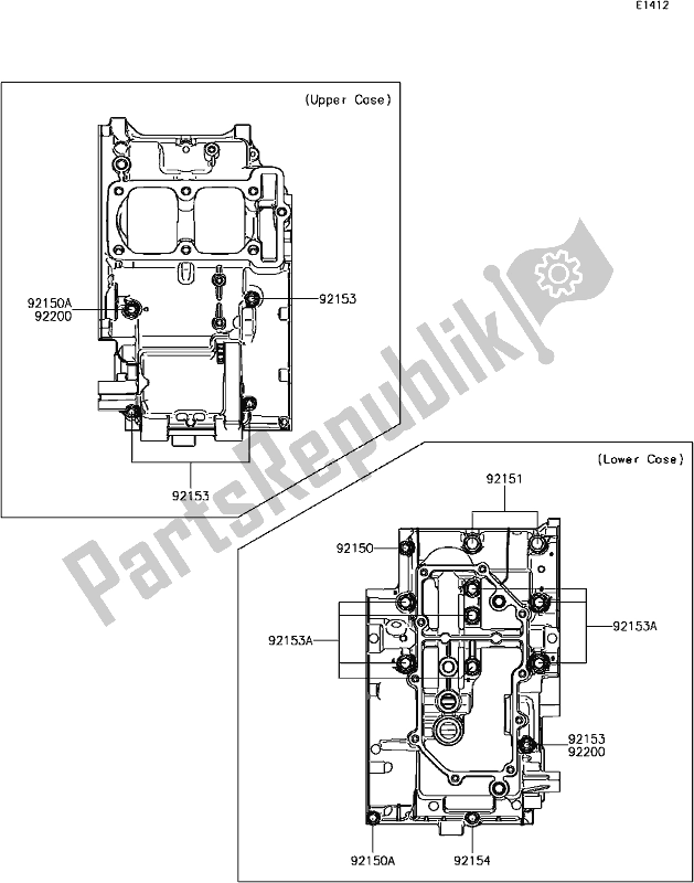 All parts for the C-4 Crankcase Bolt Pattern of the Kawasaki EX 300 Ninja SE ABS 2017