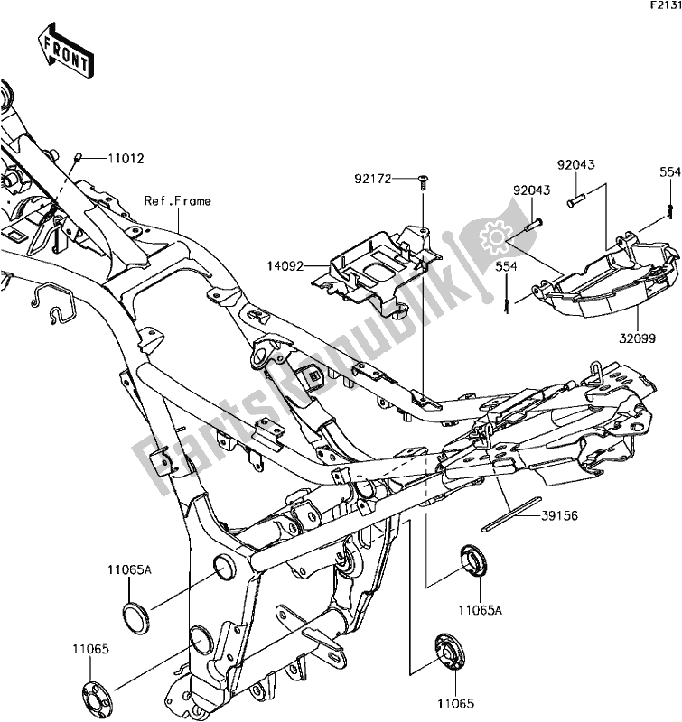 Toutes les pièces pour le E-5 Frame Fittings du Kawasaki EX 300 Ninja SE ABS 2017