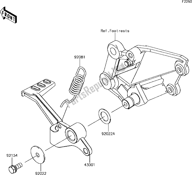 Todas las partes para F-3 Brake Pedal de Kawasaki EX 300 Ninja SE ABS 2017