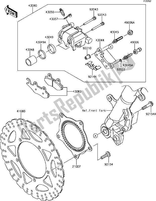 All parts for the F-6 Front Brake of the Kawasaki EX 300 Ninja SE ABS 2017