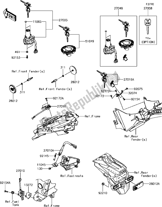 Todas las partes para G-10ignition Switch de Kawasaki EX 300 Ninja SE ABS 2017