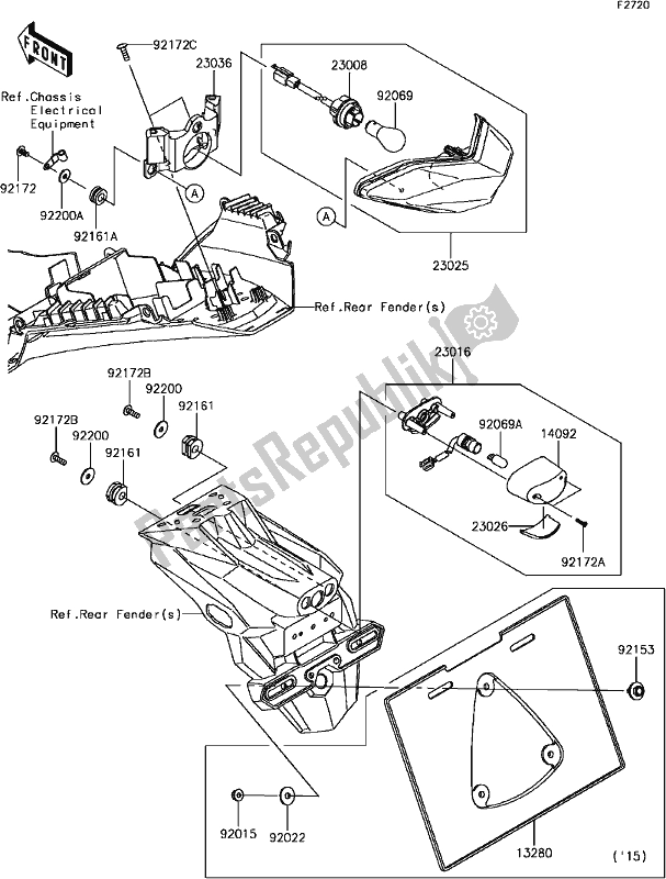 All parts for the G-7 Taillight(s) of the Kawasaki EX 300 Ninja SE ABS 2017