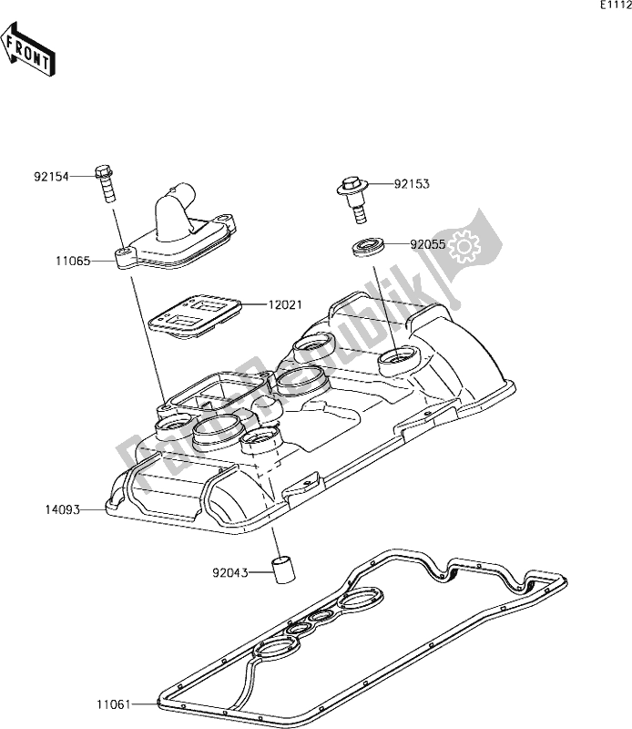 Toutes les pièces pour le 2 Cylinder Head Cover du Kawasaki EX 400 Ninja 2018