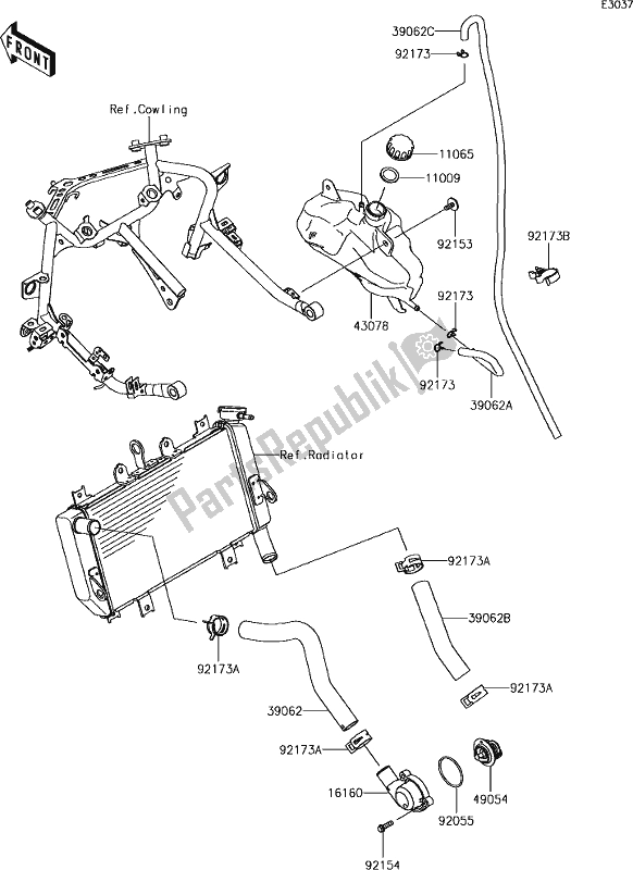 All parts for the 28 Water Pipe of the Kawasaki EX 400 Ninja 2018