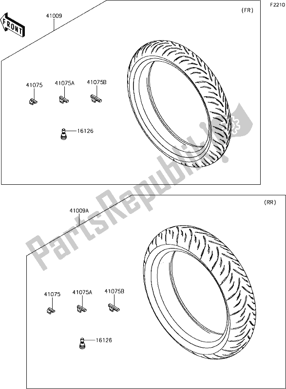 All parts for the 38 Tires of the Kawasaki EX 400 Ninja 2018