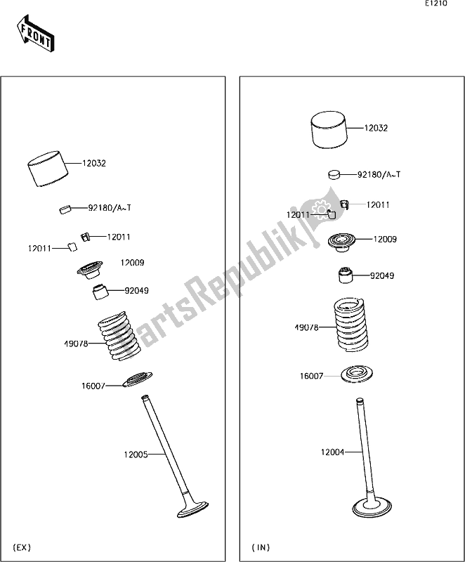 All parts for the 6 Valve(s) of the Kawasaki EX 400 Ninja 2018