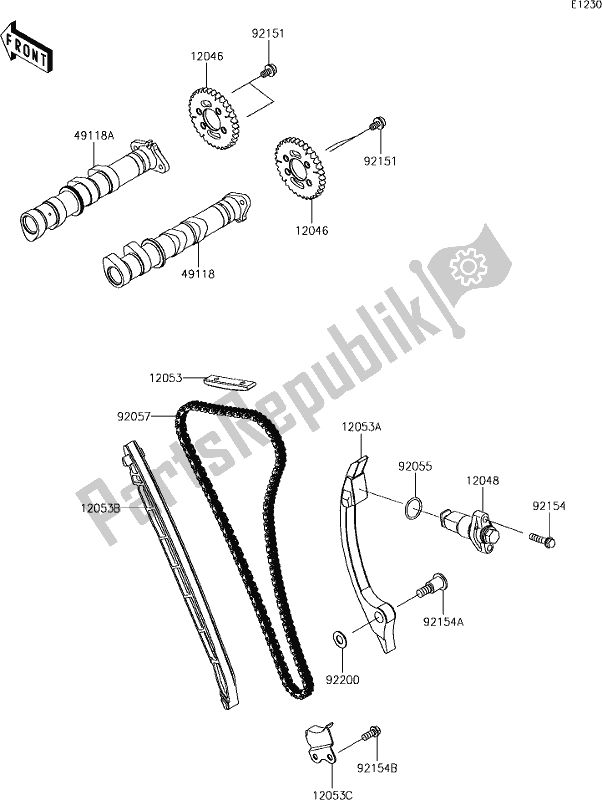 Tutte le parti per il 7 Camshaft(s)/tensioner del Kawasaki EX 400 Ninja 2018