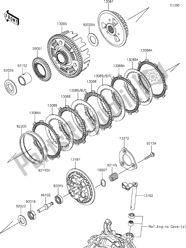 Tutte le parti per il 10 Clutch del Kawasaki EX 400 Ninja 2019