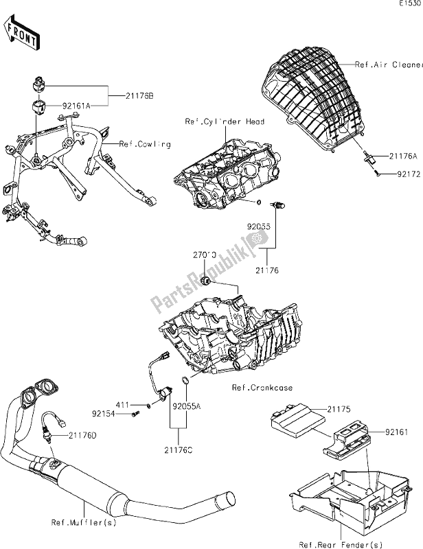 Todas las partes para 20 Fuel Injection de Kawasaki EX 400 Ninja 2019