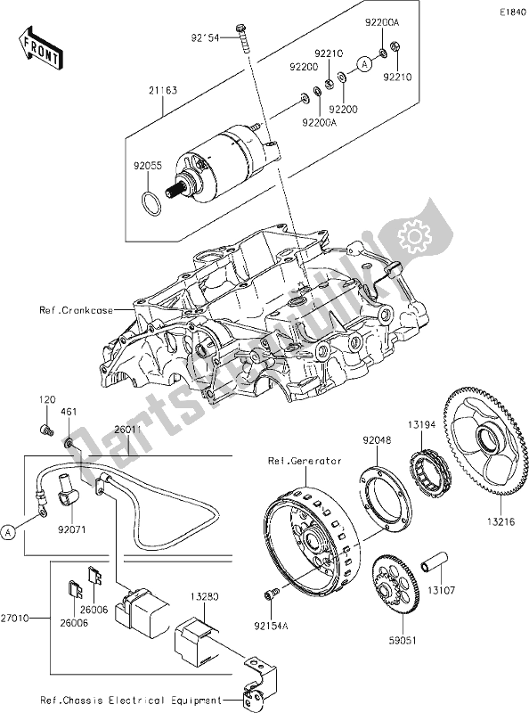 Todas as partes de 25 Starter Motor do Kawasaki EX 400 Ninja 2019