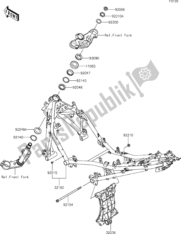 Wszystkie części do 29 Frame Kawasaki EX 400 Ninja 2019