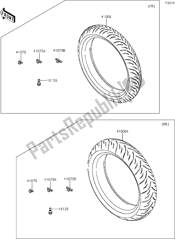 Todas las partes para 38 Tires de Kawasaki EX 400 Ninja 2019