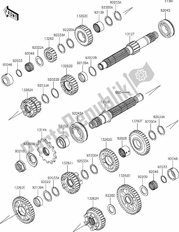 Todas as partes de 11 Transmission do Kawasaki EX 400 Ninja 2020