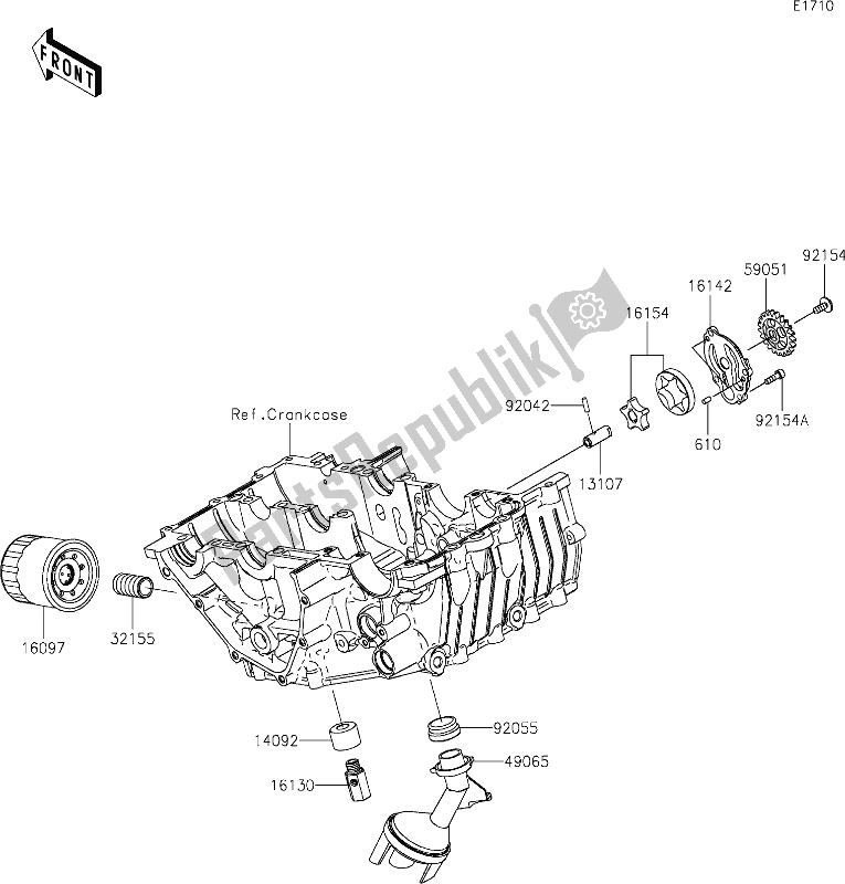 Alle onderdelen voor de 22 Oil Pump van de Kawasaki EX 400 Ninja 2020