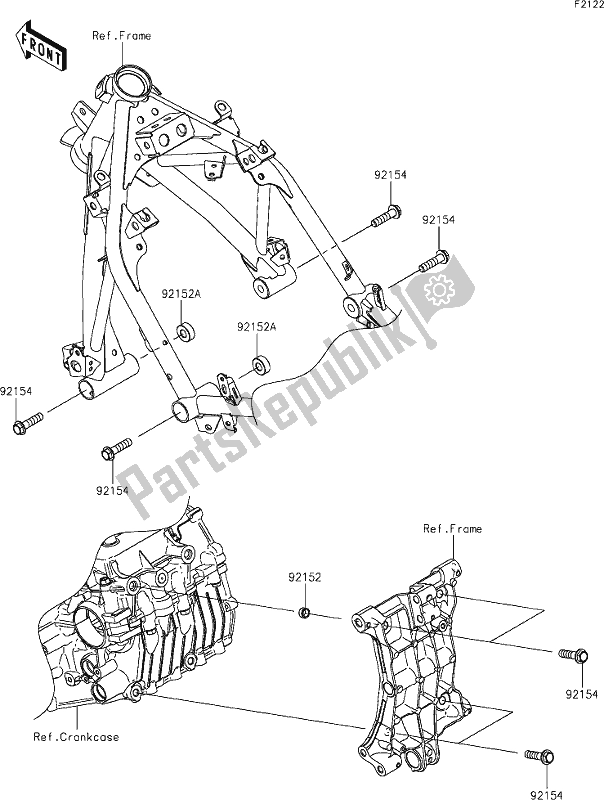 Alle onderdelen voor de 30 Engine Mount van de Kawasaki EX 400 Ninja 2020