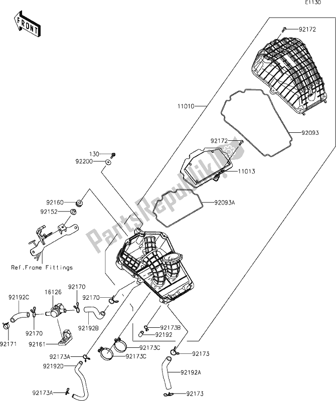 Tutte le parti per il 4 Air Cleaner del Kawasaki EX 400 Ninja 2020