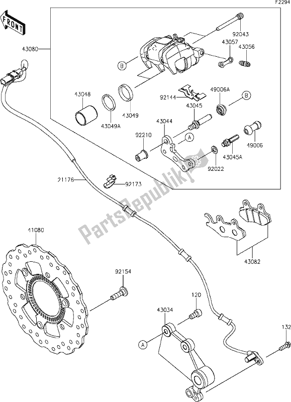 Todas las partes para 46 Rear Brake de Kawasaki EX 400 Ninja 2020