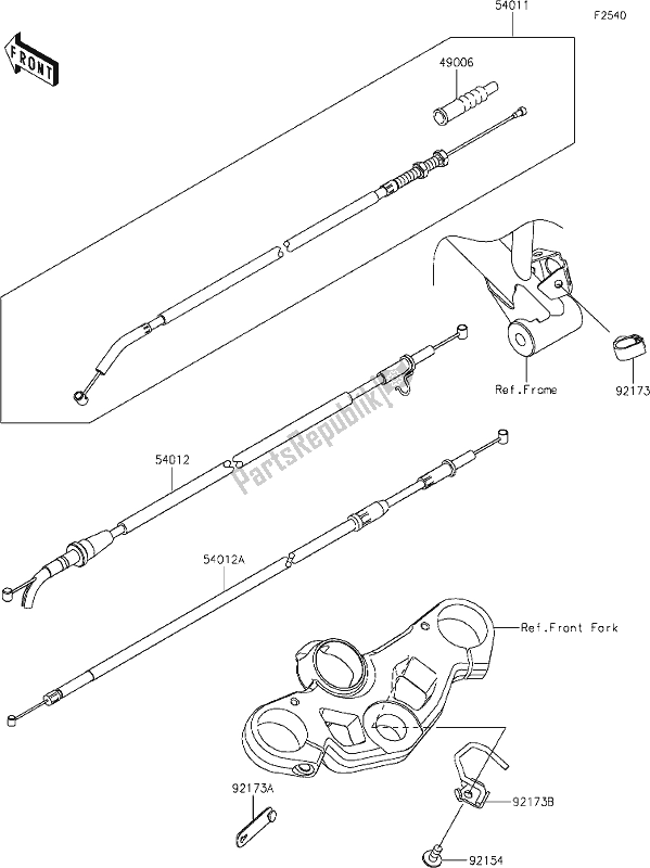 Alle onderdelen voor de 52 Cables van de Kawasaki EX 400 Ninja 2020