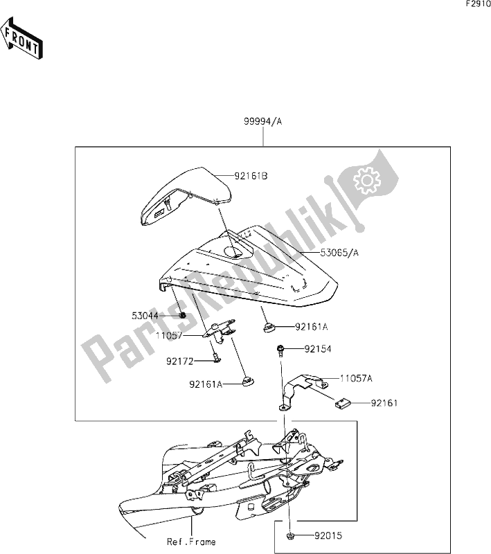 Tutte le parti per il 66 Accessory(single Seat Cover) del Kawasaki EX 400 Ninja 2020