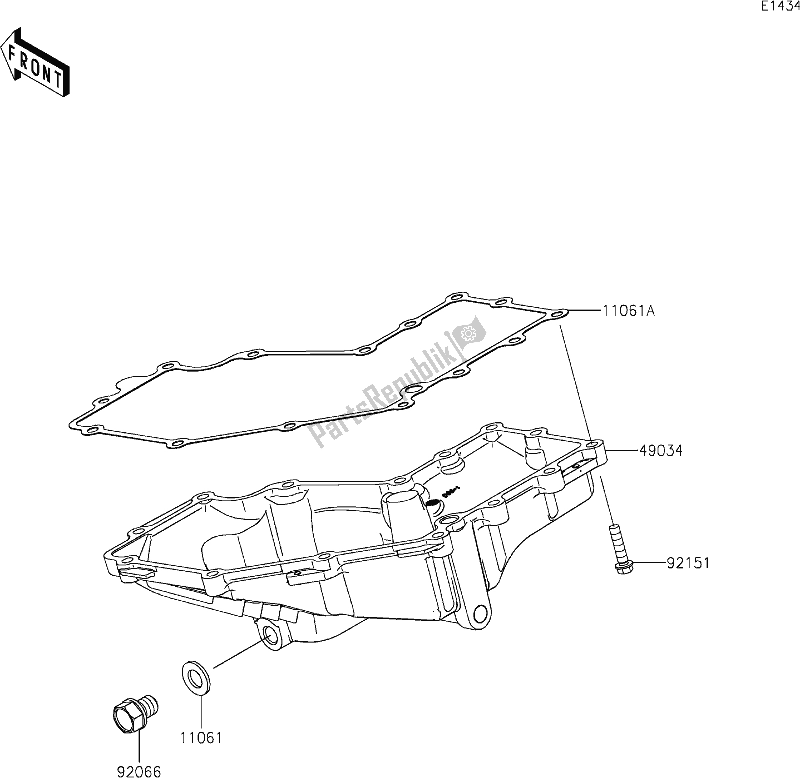 Wszystkie części do 17 Oil Pan Kawasaki EX 400 Ninja 2021