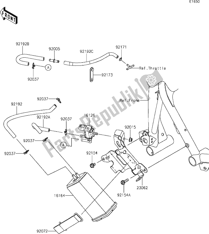 All parts for the 21 Fuel Evaporative System of the Kawasaki EX 400 Ninja 2021