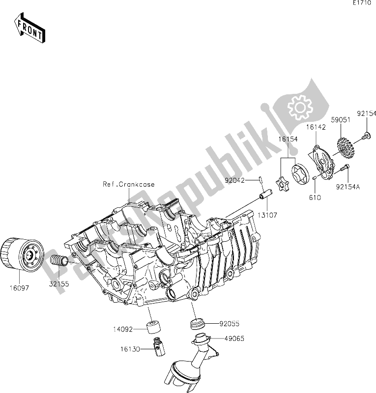 Alle onderdelen voor de 22 Oil Pump van de Kawasaki EX 400 Ninja 2021