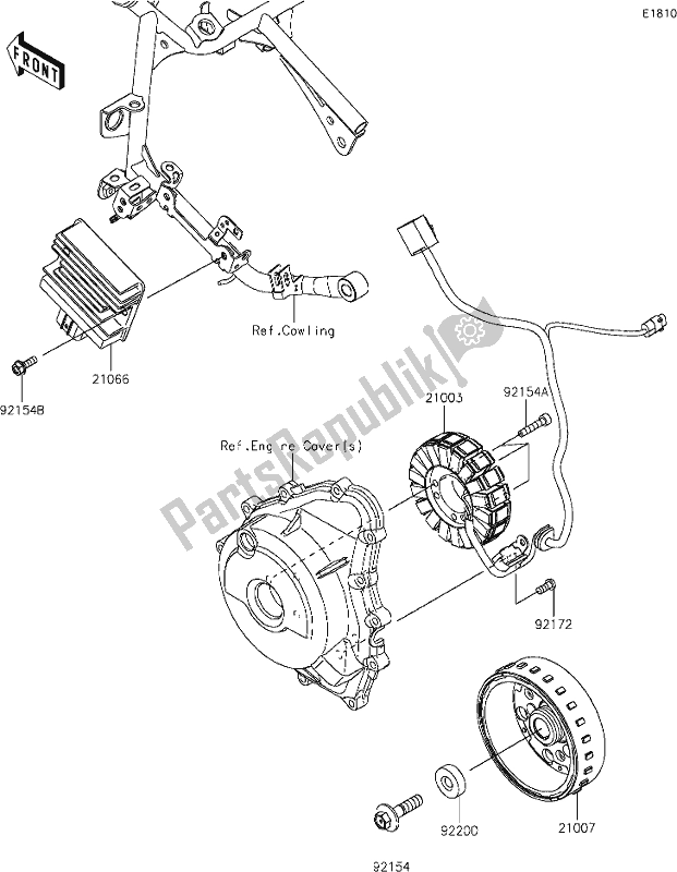 All parts for the 23 Generator of the Kawasaki EX 400 Ninja 2021
