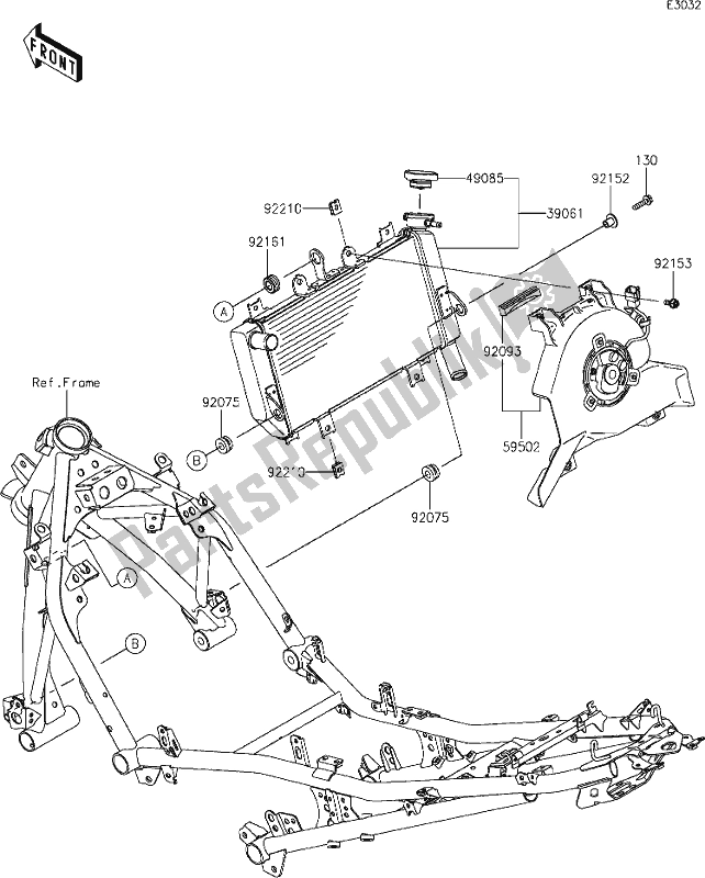 Alle onderdelen voor de 27 Radiator van de Kawasaki EX 400 Ninja 2021