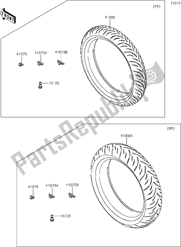 Alle onderdelen voor de 38 Tires van de Kawasaki EX 400 Ninja 2021