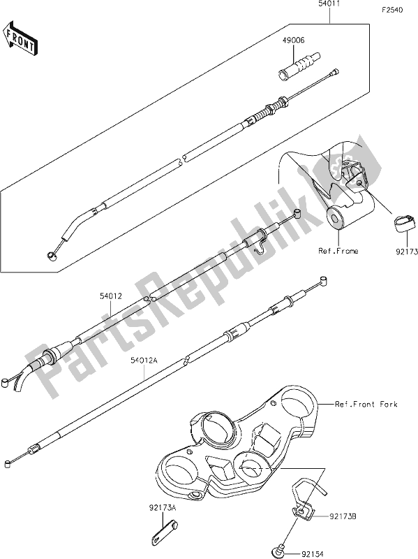 Wszystkie części do 52 Cables Kawasaki EX 400 Ninja 2021