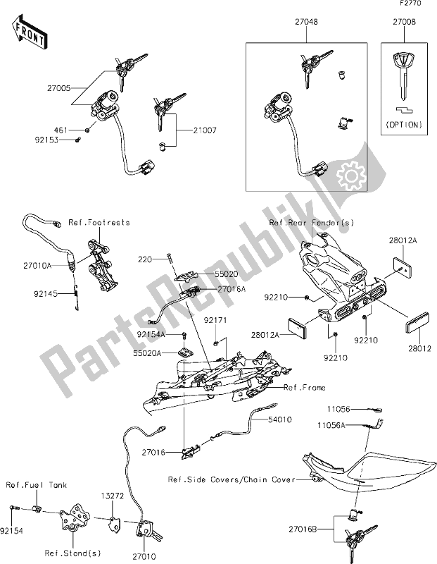 All parts for the 58 Ignition Switch of the Kawasaki EX 400 Ninja 2021