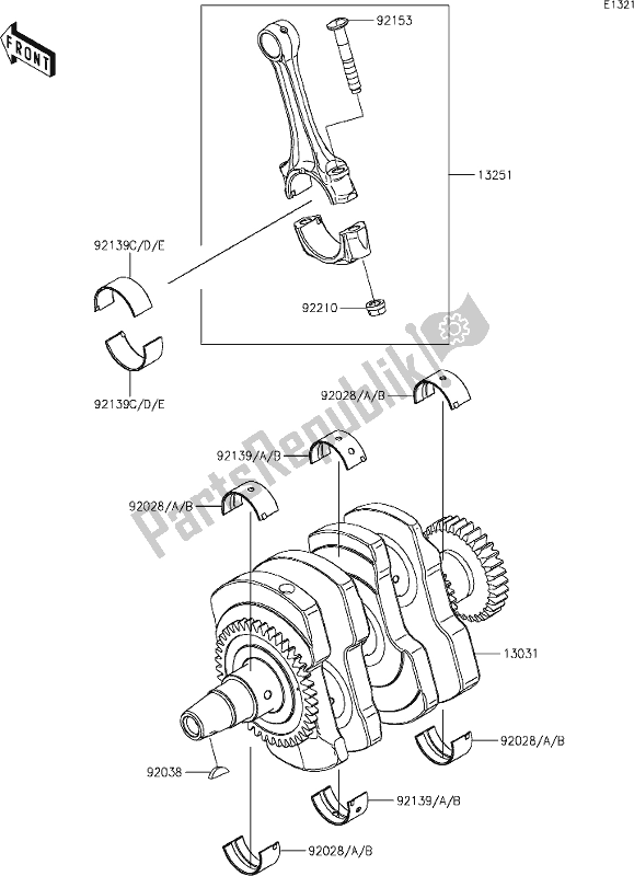 All parts for the 8 Crankshaft of the Kawasaki EX 400 Ninja 2021