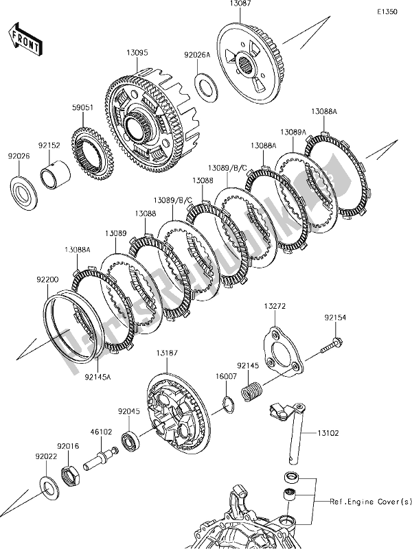 All parts for the 10 Clutch of the Kawasaki EX 400 Ninja KRT 2018