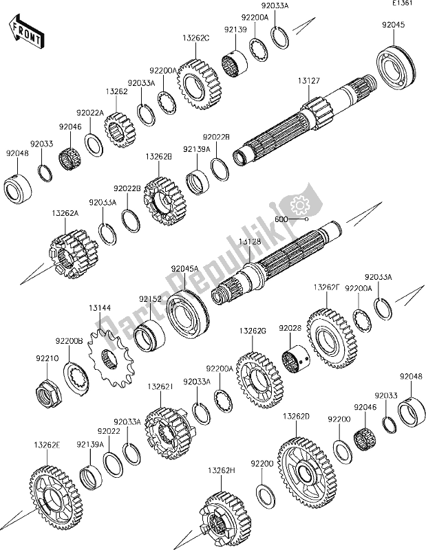 Toutes les pièces pour le 11 Transmission du Kawasaki EX 400 Ninja KRT 2018