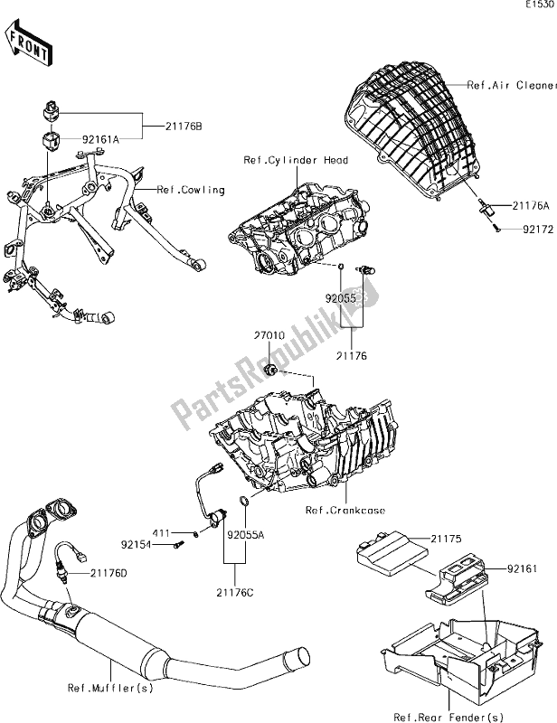 Toutes les pièces pour le 20 Fuel Injection du Kawasaki EX 400 Ninja KRT 2018