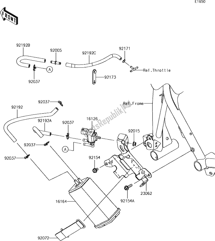 All parts for the 21 Fuel Evaporative System of the Kawasaki EX 400 Ninja KRT 2018