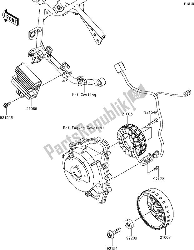 All parts for the 23 Generator of the Kawasaki EX 400 Ninja KRT 2018