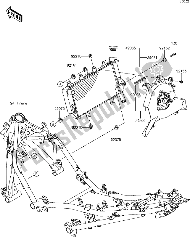 Toutes les pièces pour le 27 Radiator du Kawasaki EX 400 Ninja KRT 2018