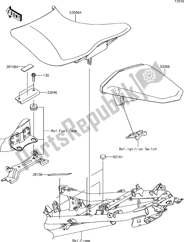 All parts for the 50 Seat of the Kawasaki EX 400 Ninja KRT 2018