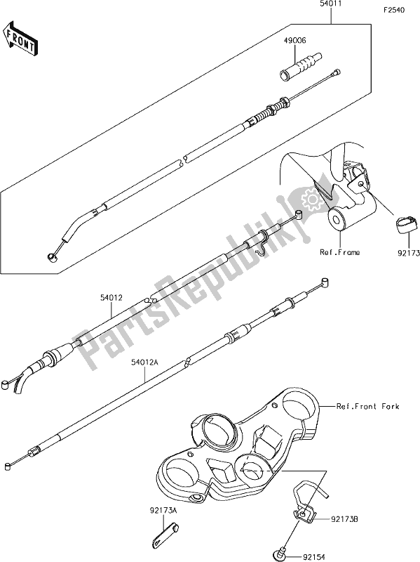 All parts for the 52 Cables of the Kawasaki EX 400 Ninja KRT 2018