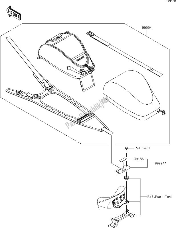 Toutes les pièces pour le 70 Accessory(tank Bag) du Kawasaki EX 400 Ninja KRT 2018