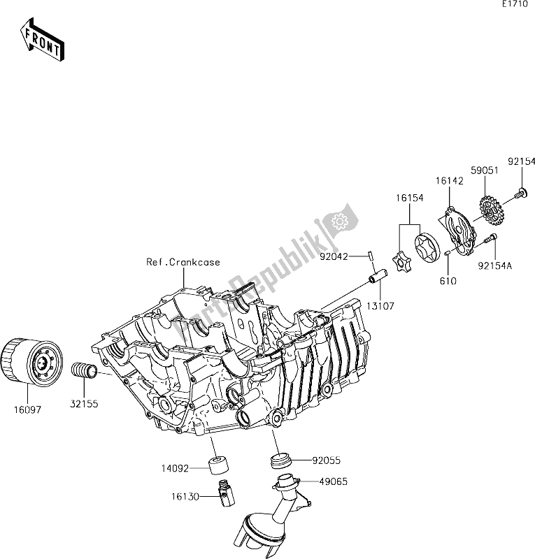 Alle onderdelen voor de 22 Oil Pump van de Kawasaki EX 400 Ninja SE 2018